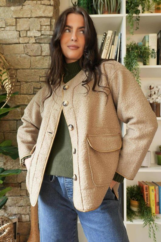 Wilbur Boucle Jacket Camel -/6=